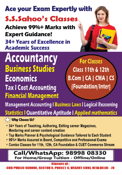 S.S.Sahoo’s Accounts Tuition Classes in Vasant Kunj New Delhi