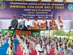 ଟାଇକୋଣ୍ଡୋ ଆସୋସିଏସନ ଅଫ ଭଦ୍ରକ (ଟାଆବ )ର ବାର୍ଷିକ କଲର ବେଲ୍ଟ ପରୀକ୍ଷା ଉଦଯାପିତ