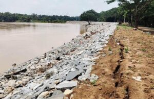 ଲଘୁଚାପ ଜନିତ ଲଗାଣ ବର୍ଷାରେ ଦବିଲା ବୈତରଣୀ ନଦୀବନ୍ଧ, ଷାଠିବାଙ୍କୁଡା ଗାଁ ନିକଟରେ ନଦୀବନ୍ଧର ୬୦ଫୁଟର ଲମ୍ବର ଫାଟ