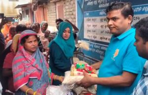 ପୌରାଚଂଳ ୧୯ ନମ୍ବର ୱାର୍ଡ଼ରେ କଂଗ୍ରେସ ପକ୍ଷରୁ ଶୁଖିଲା ଖାଦ୍ୟ ବଂଟନ